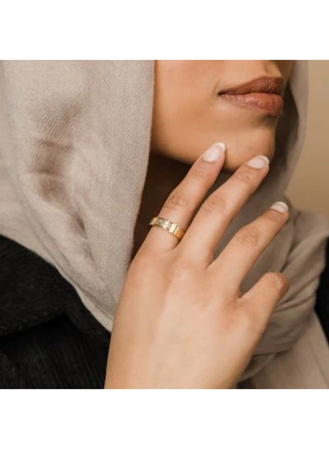 Ayatul Kursi Gold Ring – Full Laser Engraving – Adjustable Free Size – 316 Stainless Steel Anti‑Rust - Image 3